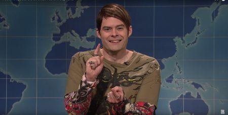 Bill Hader in the middle of an SNL sketch